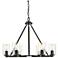 Monroe 28 3/4" Matte Black and Gold 6-Light Chandelier With Clear Glas
