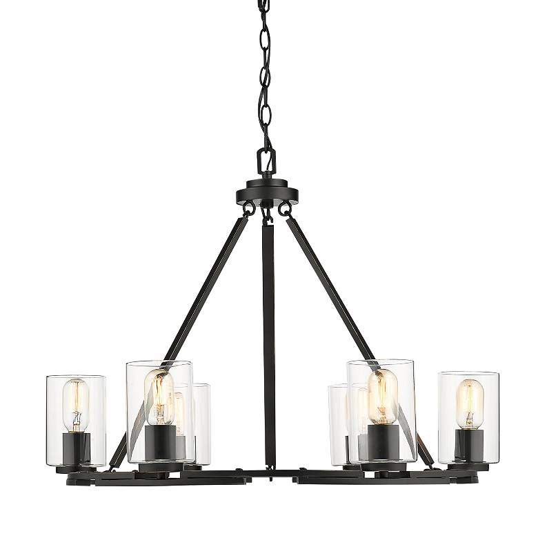 Image 2 Monroe 28 3/4" Wide Matte Black 6-Light Chandelier