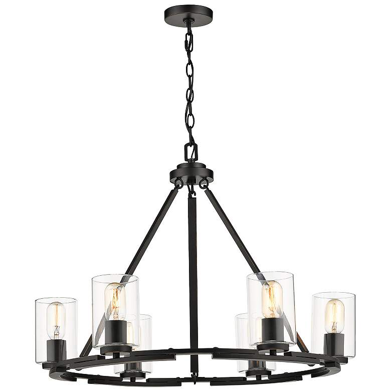 Image 4 Monroe 28 3/4" Wide Matte Black 6-Light Chandelier more views