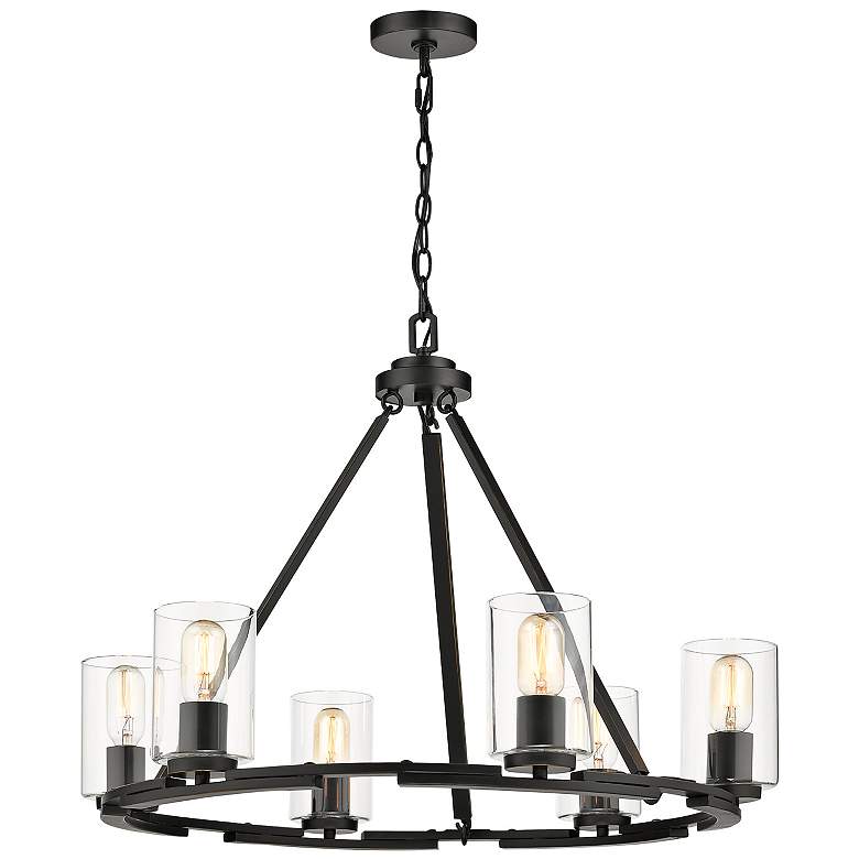 Image 5 Monroe 28 3/4" Wide Matte Black 6-Light Chandelier more views