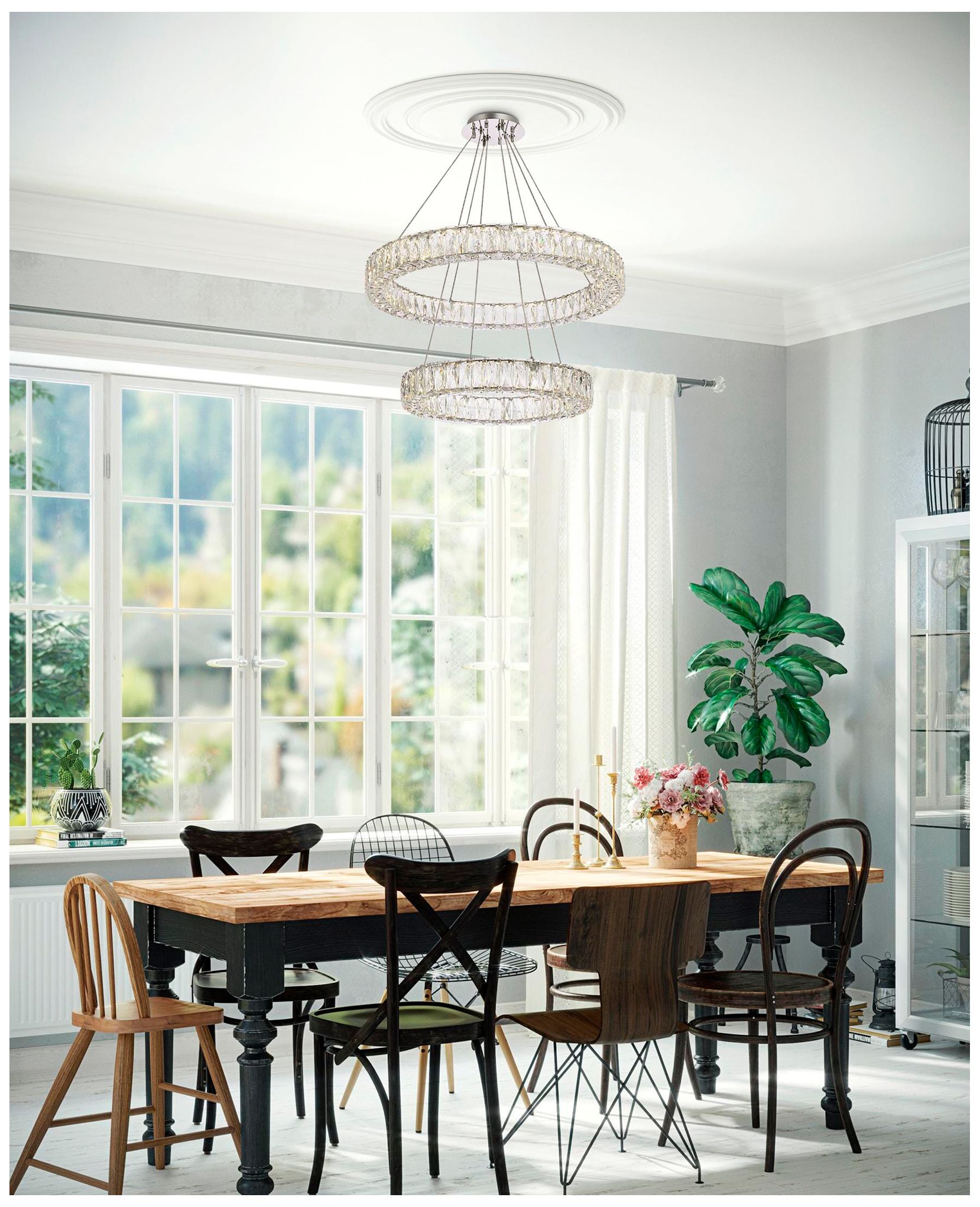 Monroe 28" Chandelier in Chrome