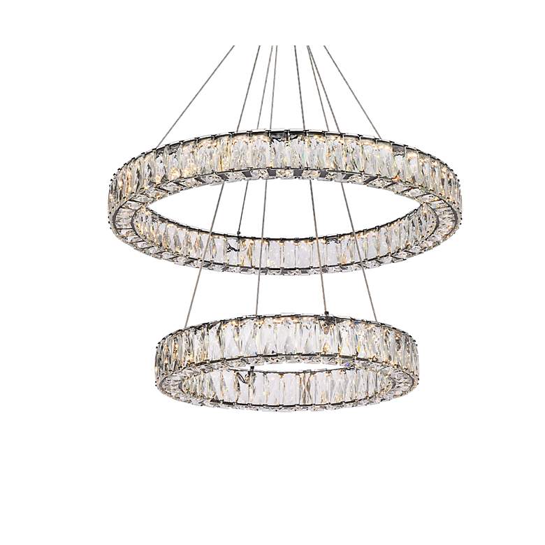 Image 4 Monroe 28" Led Double Ring Chandelier In Black more views