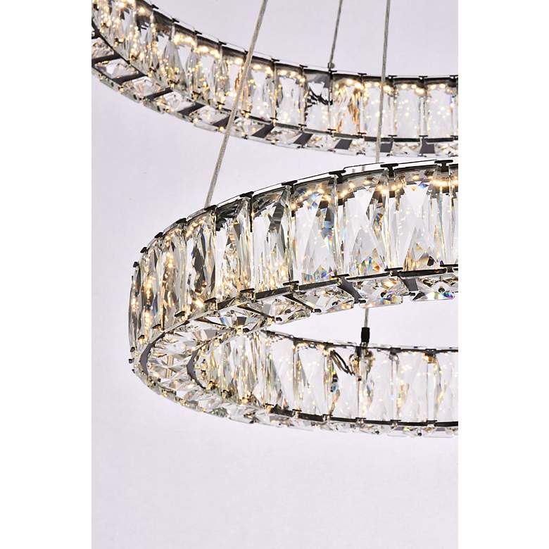 Image 7 Monroe 28" Led Double Ring Chandelier In Black more views