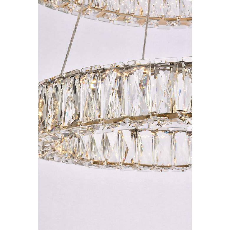 Image 5 Monroe 28 inch Led Double Ring Chandelier In Gold more views