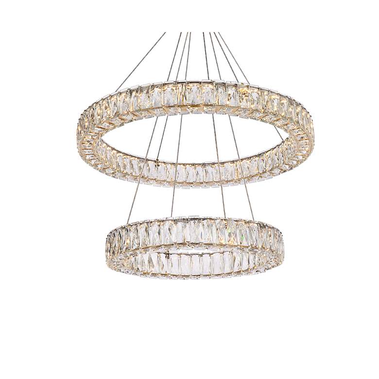 Image 7 Monroe 28 inch Led Double Ring Chandelier In Gold more views