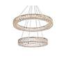 Monroe 28" Led Double Ring Chandelier In Gold