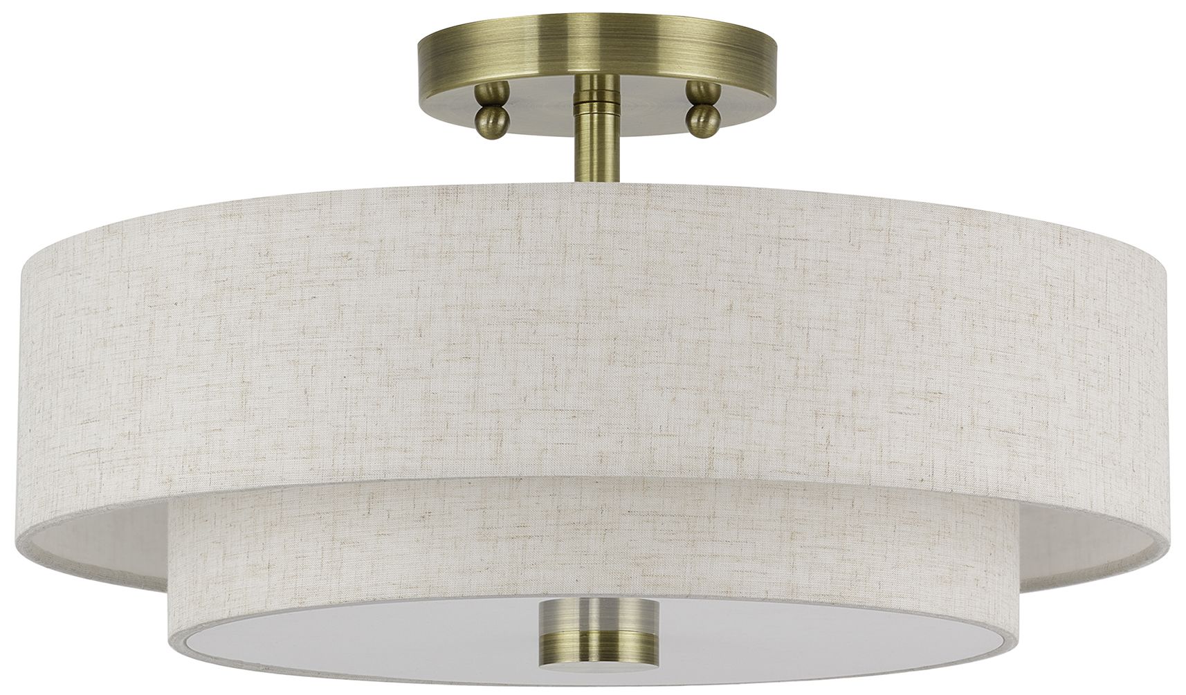 Image 3 Monroe 3 Light Antique Brass Large Semi-Flush more views