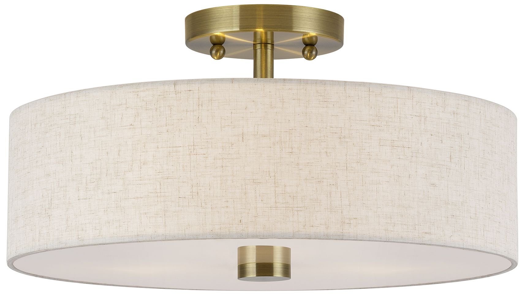 Monroe 3 Light Antique Brass Large Semi-Flush