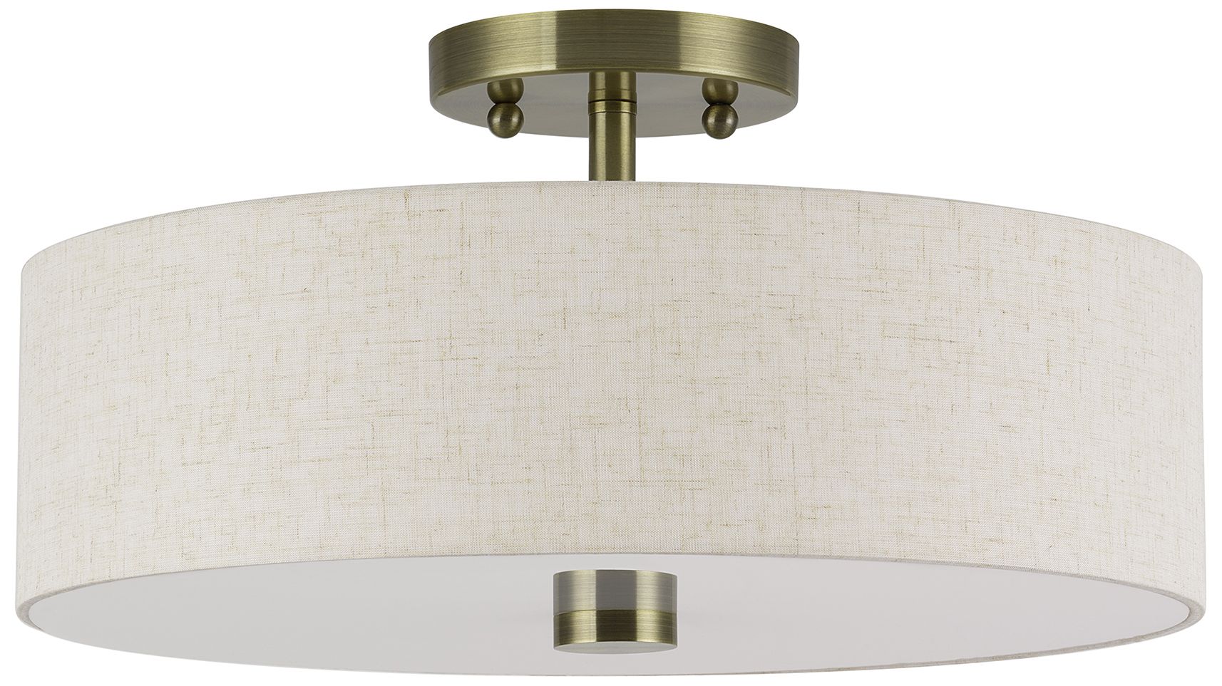 Image 3 Monroe 3 Light Antique Brass Large Semi-Flush more views