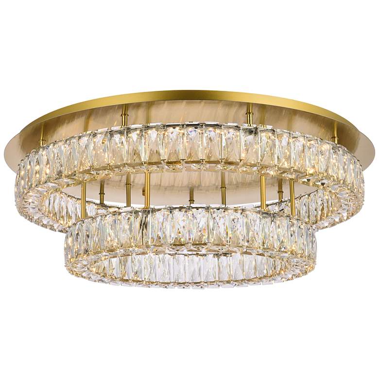 Image 1 Monroe 30" Led Double Flush Mount In Gold