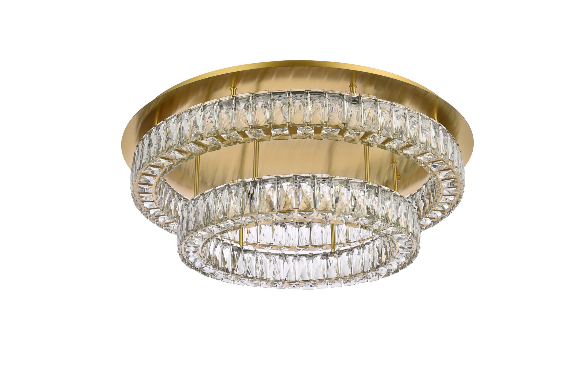 Monroe 30" Led Double Flush Mount In Gold