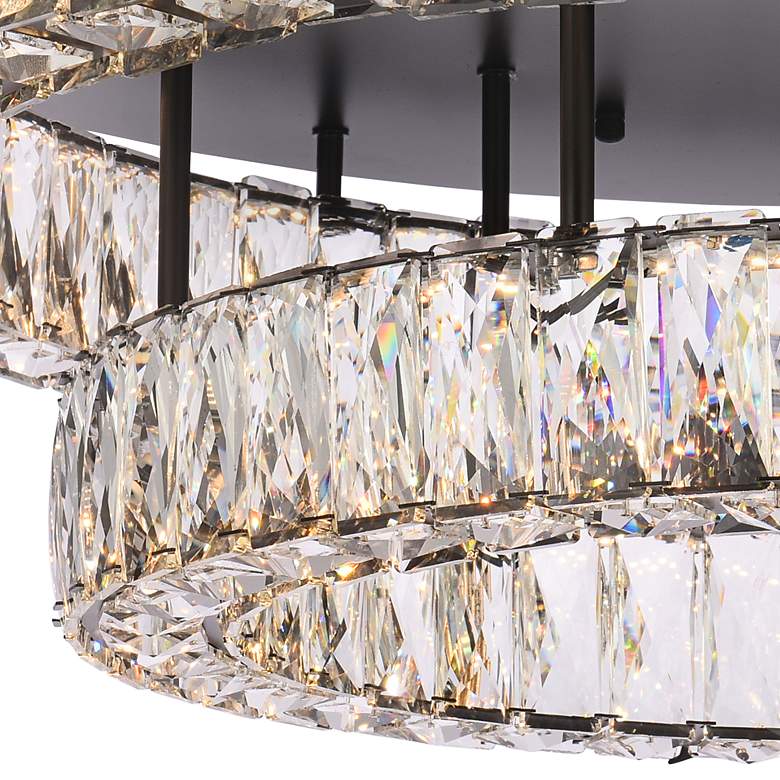 Image 3 Monroe 30" Wide Black Crystal LED 2-Tier Ceiling Light more views