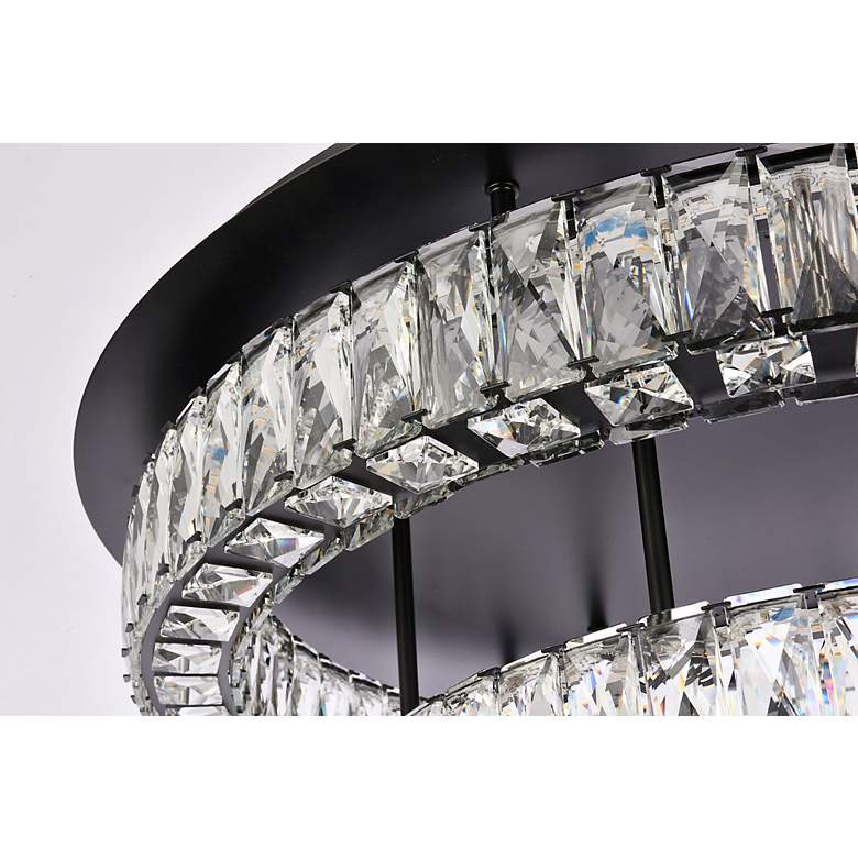 Image 4 Monroe 30" Wide Black Crystal LED 2-Tier Ceiling Light more views