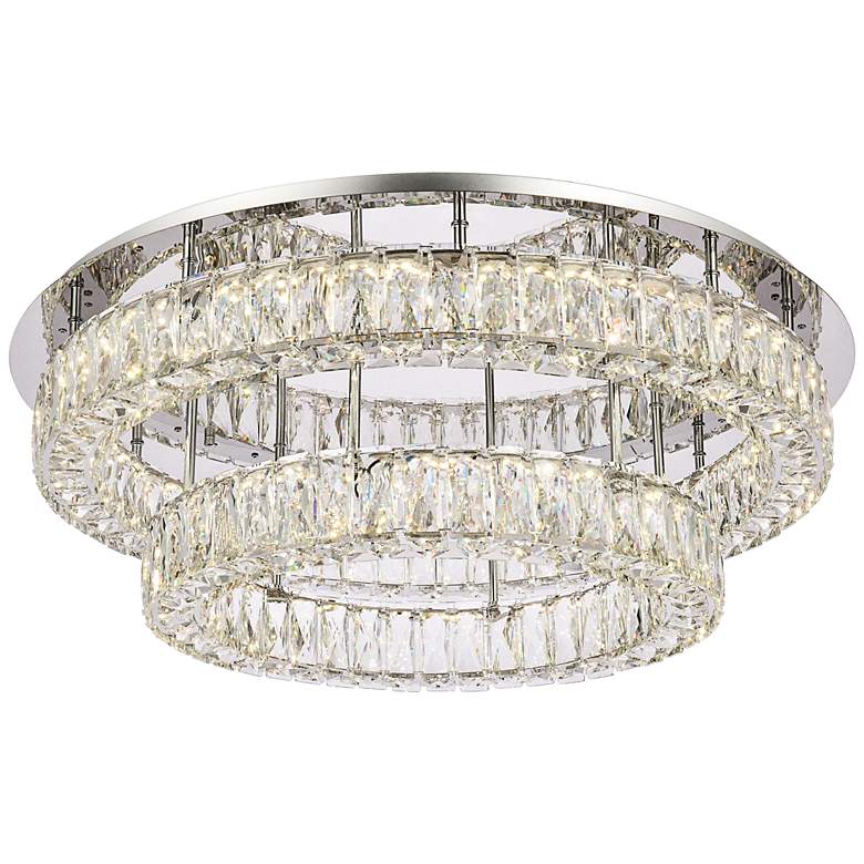 Image 4 Monroe 30" Wide Chrome Crystal LED 2-Tier Ceiling Light more views