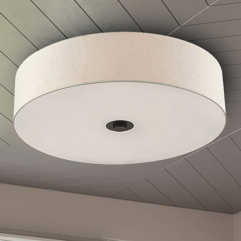 Image 2 Monroe 30" Wide English Bronze Drum Ceiling Light