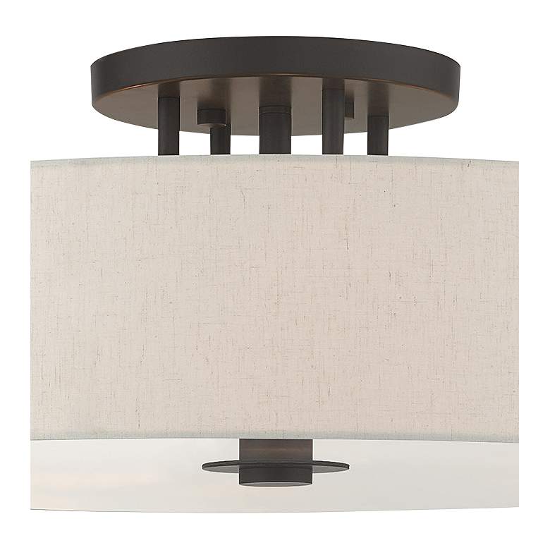Image 4 Monroe 30" Wide English Bronze Drum Ceiling Light more views