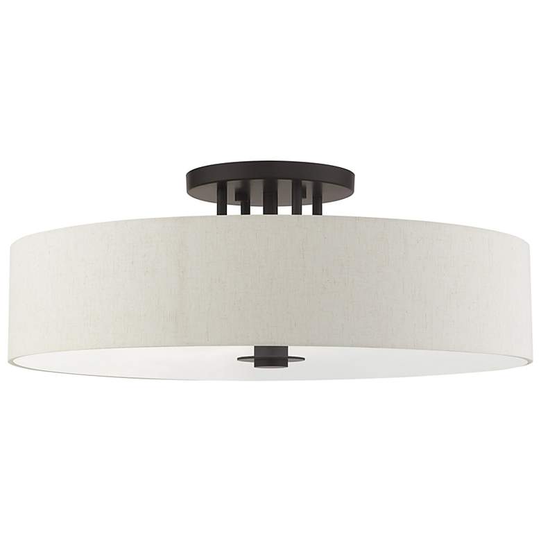 Image 7 Monroe 30" Wide English Bronze Drum Ceiling Light more views
