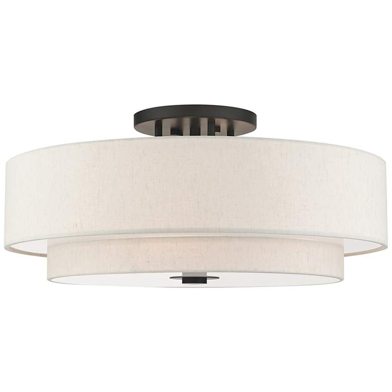 Image 3 Monroe 30" Wide English Bronze Drum Ceiling Light
