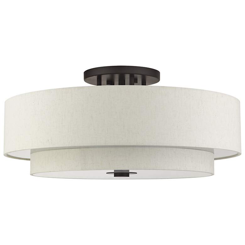 Image 5 Monroe 30" Wide English Bronze Drum Ceiling Light more views