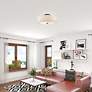 Monroe 30" Wide English Bronze Drum Ceiling Light in scene