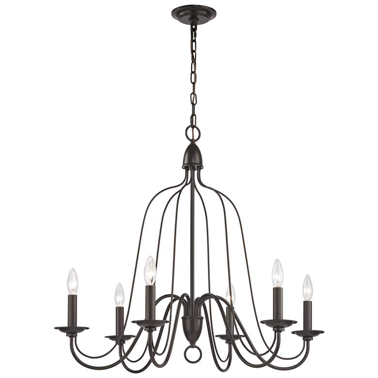 Image 1 Monroe 30" Wide Oil-Rubbed Bronze 6-Light Chandelier