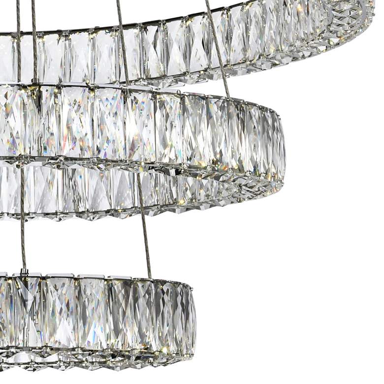 Image 2 Monroe 31 1/2" Wide Chrome 3-Ring LED Chip Pendant more views