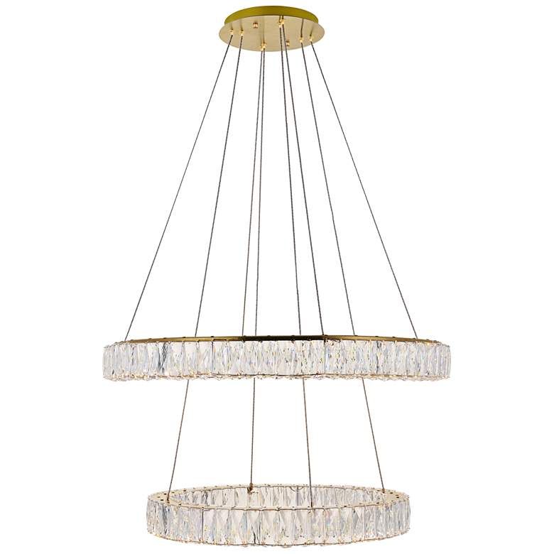 Image 2 Monroe 31 1/2" Wide Gold and Crystal 2-Tier LED Chandelier