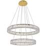 Monroe 31 1/2" Wide Gold and Crystal 2-Tier LED Chandelier