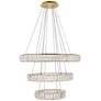 Monroe 31 1/2" Wide Gold and Crystal 3-Tier LED Chandelier