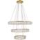 Monroe 31 1/2" Wide Gold and Crystal 3-Tier LED Chandelier