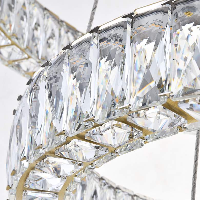Image 4 Monroe 31 1/2" Wide Gold and Crystal 3-Tier LED Chandelier more views