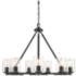 Monroe 32 1/2" Matte Black and Gold 9-Light Chandelier With Clear Glas