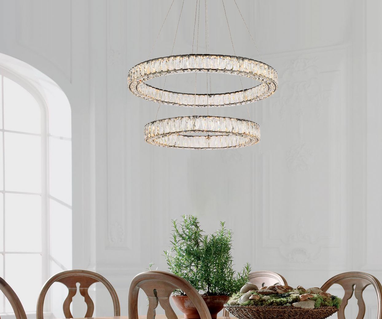 Image 3 Monroe 32" Wide Black Crystal 2-Tier LED Chandelier more views