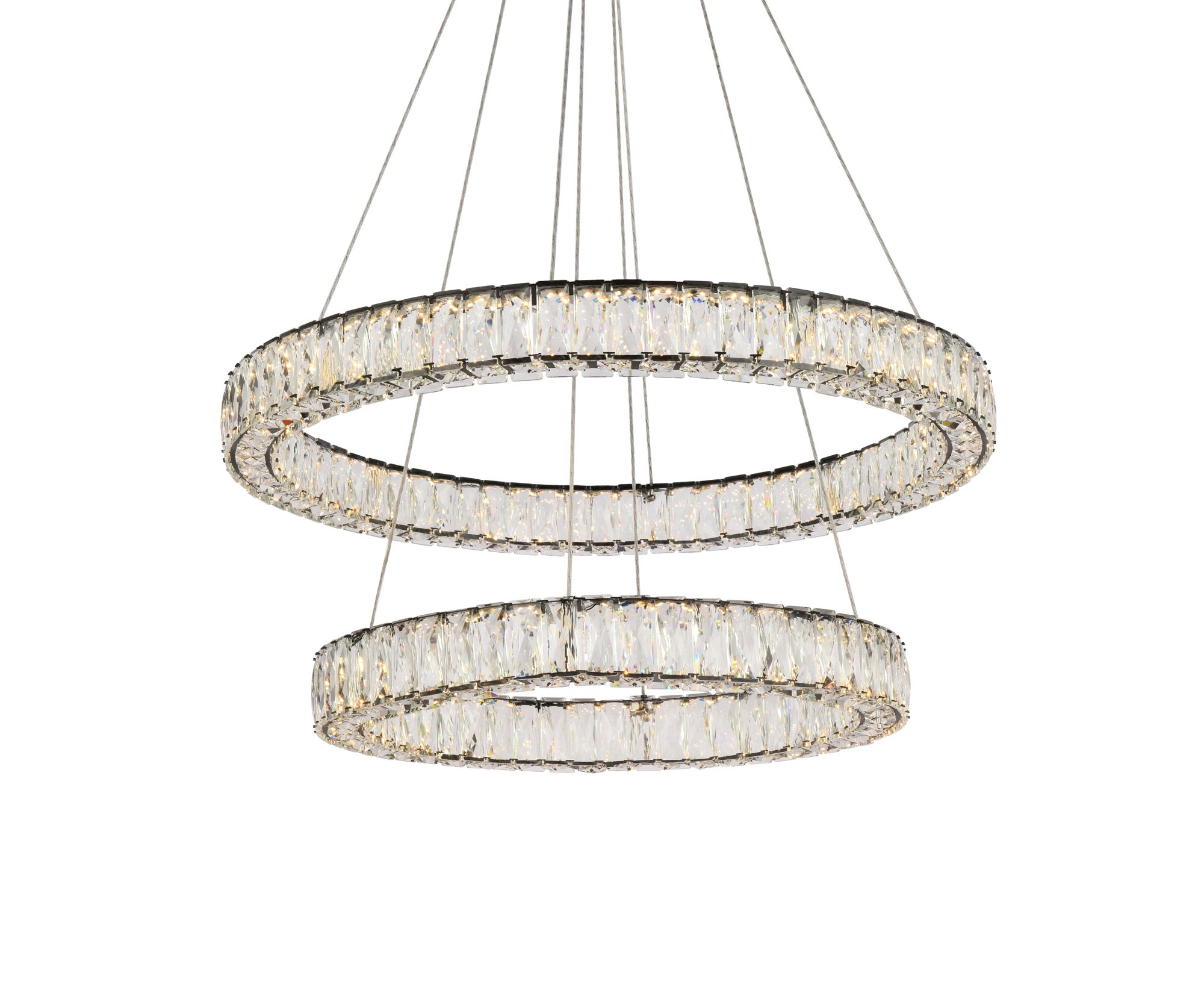 Image 4 Monroe 32" Wide Black Crystal 2-Tier LED Chandelier more views