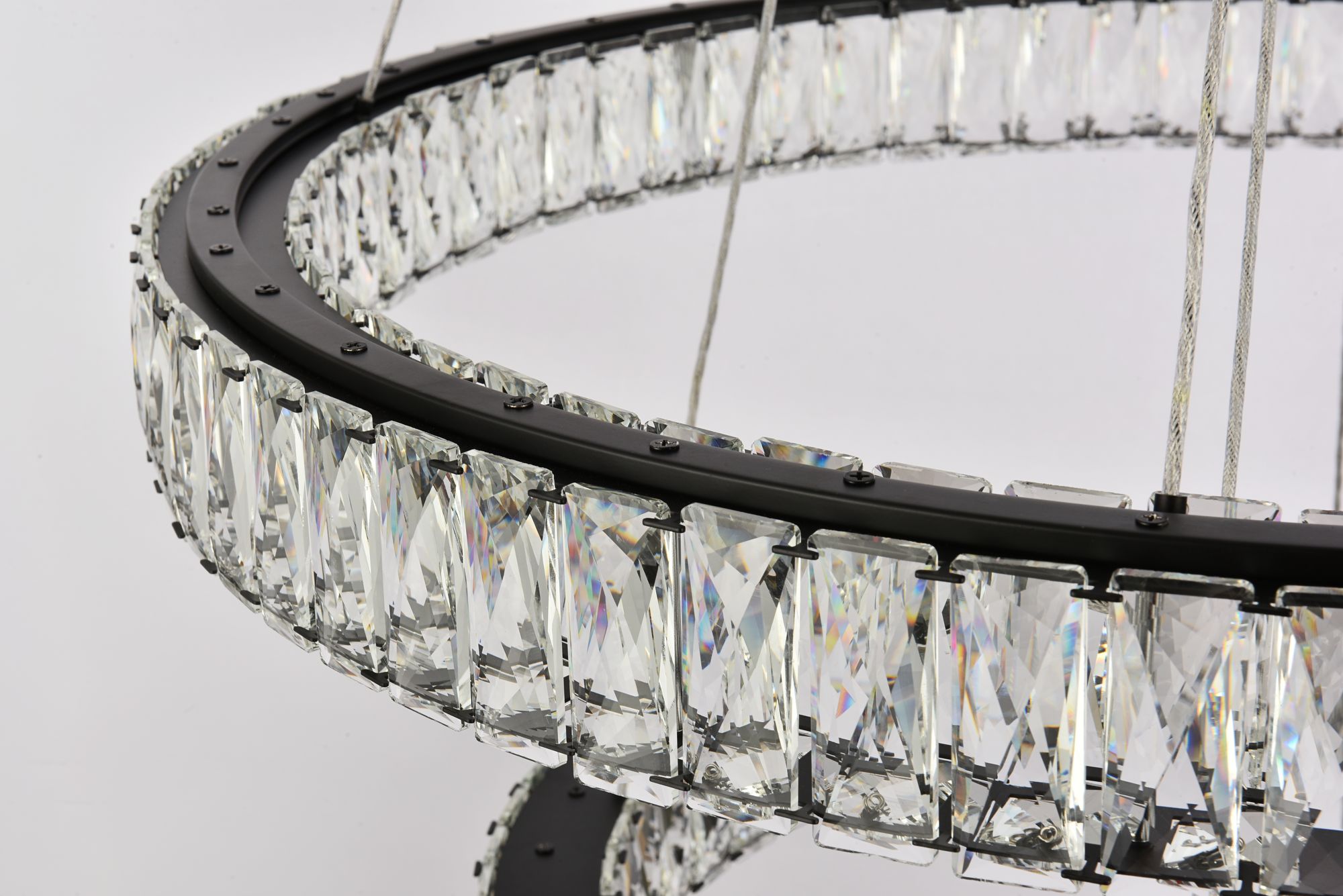 Image 7 Monroe 32" Wide Black Crystal 2-Tier LED Chandelier more views