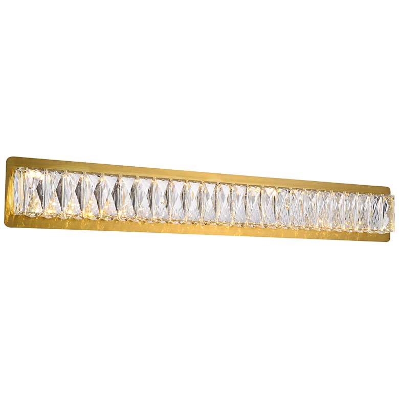 Image 1 Monroe 32" Wide Gold and Crystal LED Bath Light