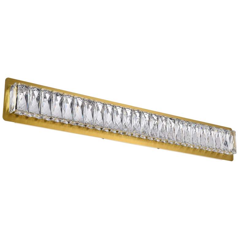 Image 4 Monroe 32 inch Wide Gold and Crystal LED Bath Light more views