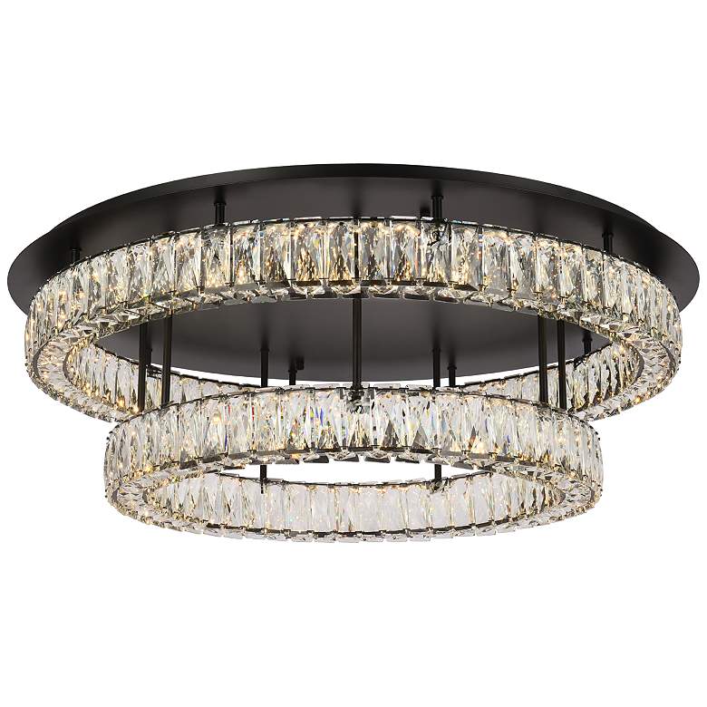 Image 3 Monroe 33" Led Double Flush Mount In Black