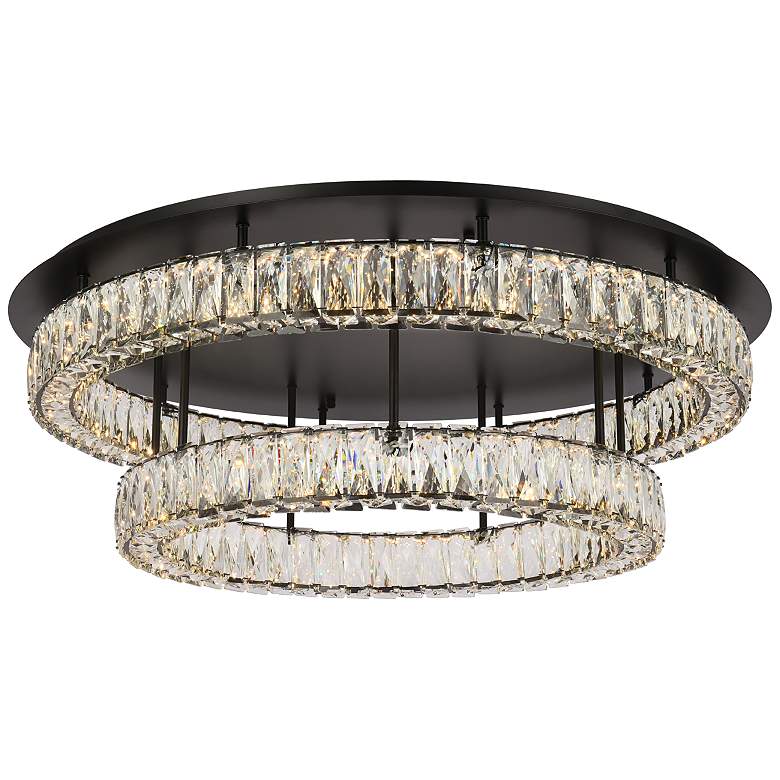 Image 3 Monroe 33 inch Led Double Flush Mount In Black