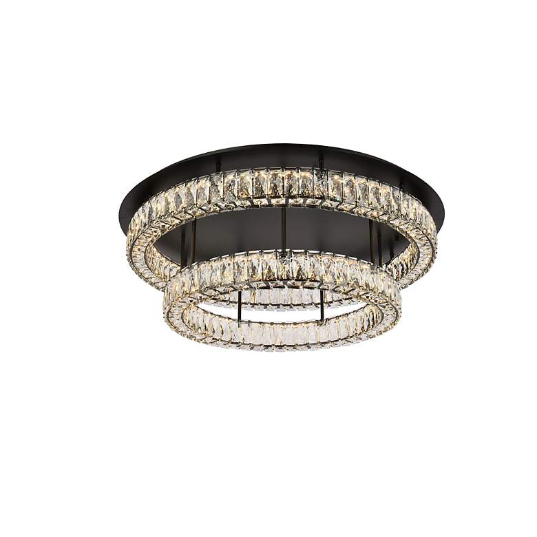 Image 5 Monroe 33" Led Double Flush Mount In Black more views