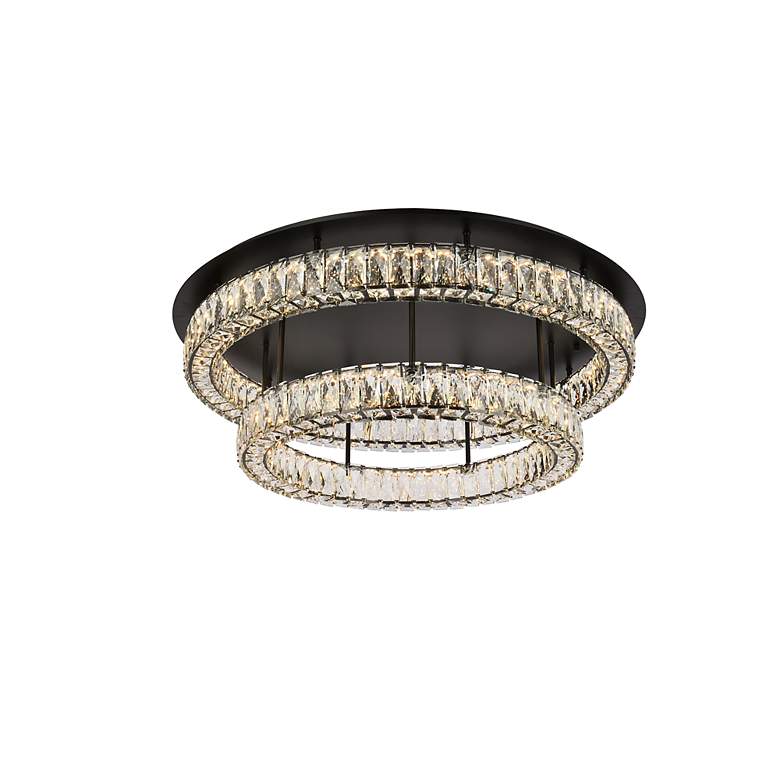 Image 5 Monroe 33 inch Led Double Flush Mount In Black more views