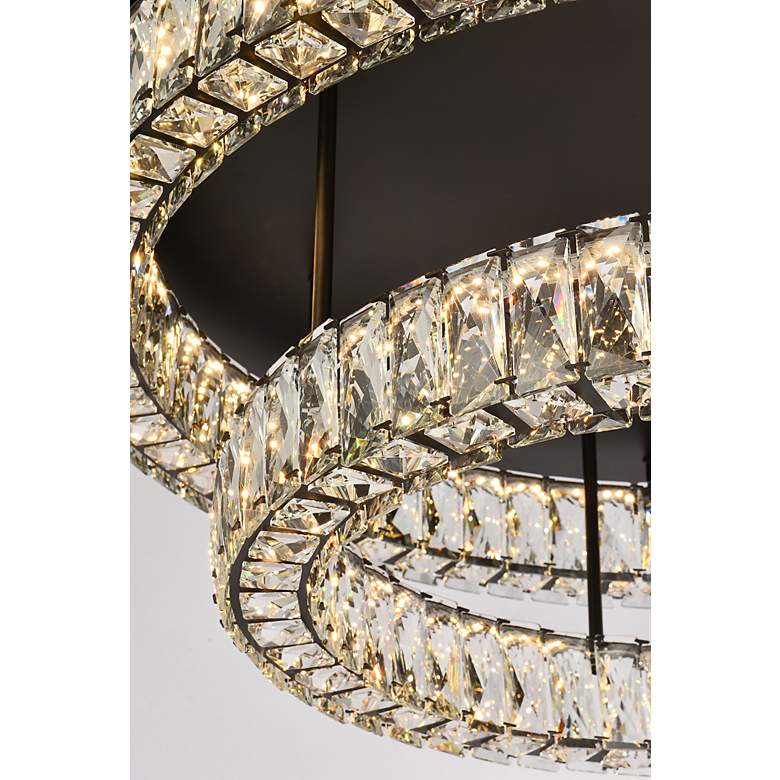 Image 6 Monroe 33" Led Double Flush Mount In Black more views