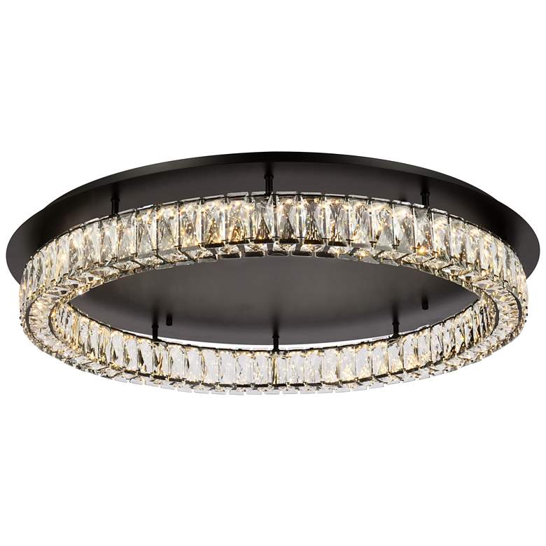 Image 1 Monroe 33 inch Led Single Flush Mount In Black