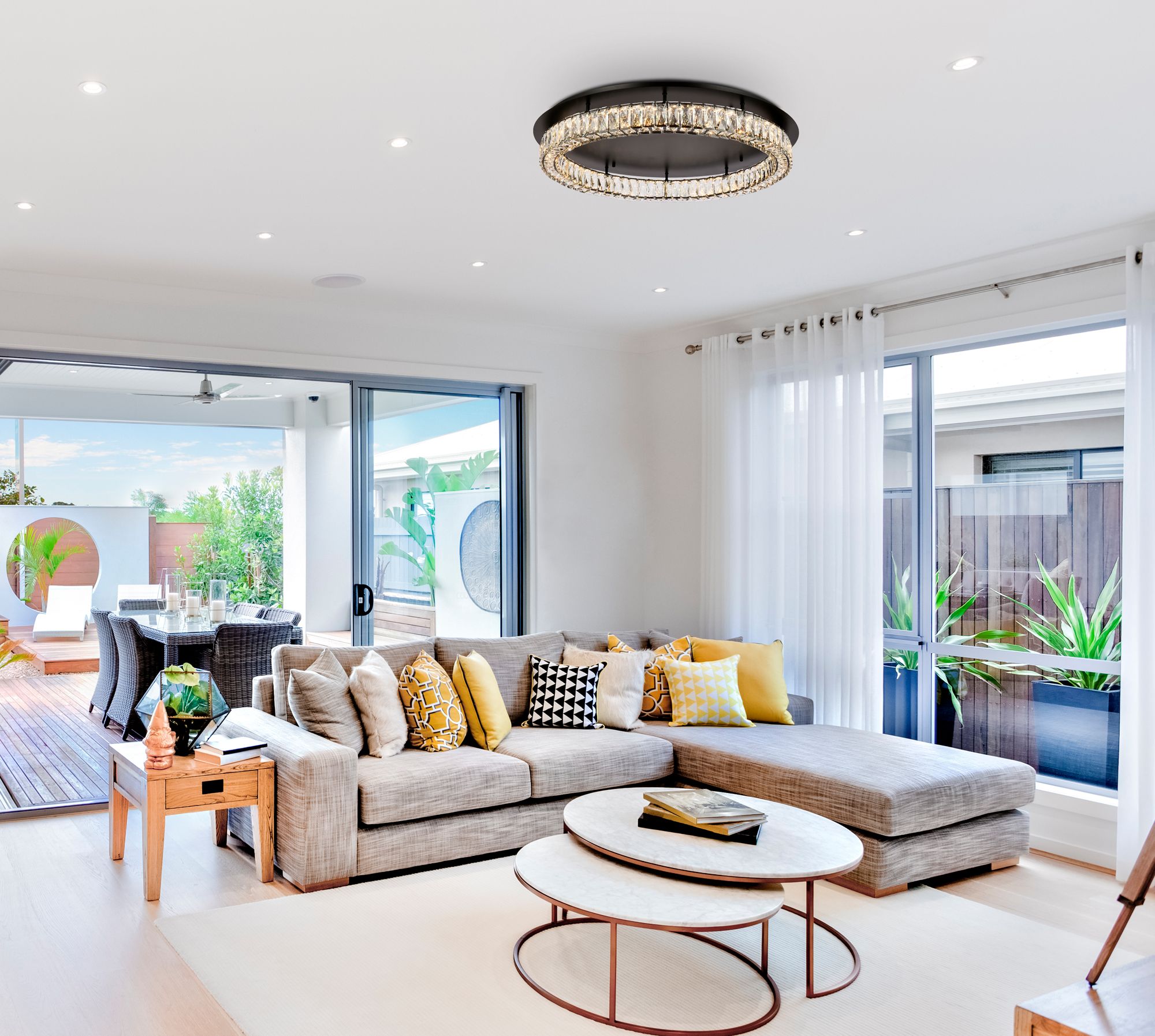 Image 2 Monroe 33" Wide Black and Clear Crystal LED Ceiling Light more views