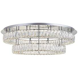 Image2 of Monroe 34" Wide Chrome and Crystal 2-Tier LED Ceiling Light