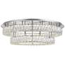 Monroe 34" Wide Chrome and Crystal 2-Tier LED Ceiling Light