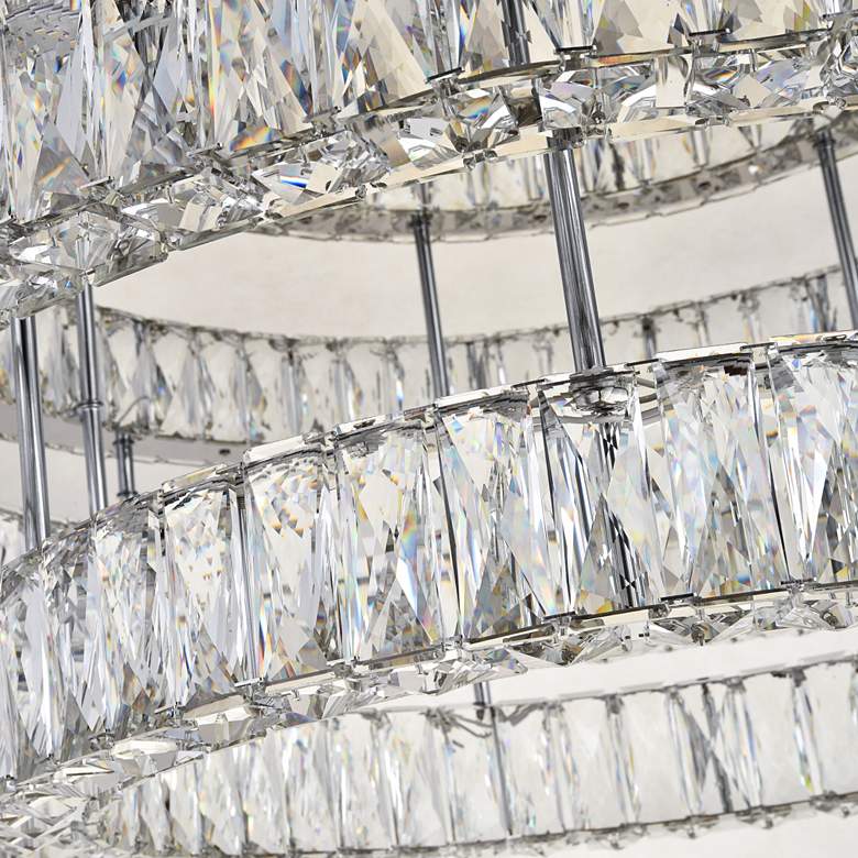 Image 4 Monroe 34" Wide Chrome and Crystal 2-Tier LED Ceiling Light more views