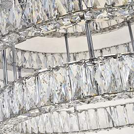 Image4 of Monroe 34" Wide Chrome and Crystal 2-Tier LED Ceiling Light more views
