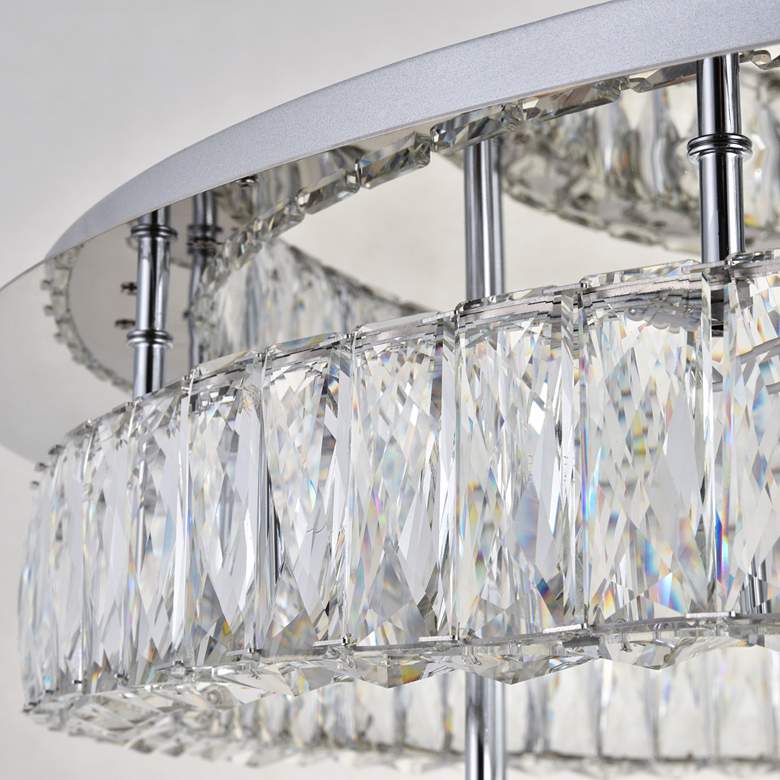 Image 6 Monroe 34" Wide Chrome and Crystal 2-Tier LED Ceiling Light more views