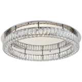 Monroe 34&quot; Wide Chrome and Crystal LED Ceiling Light